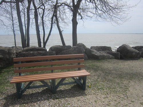 Ohio, park bench, Lake Erie