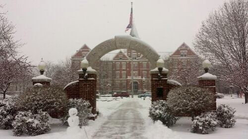University of Findlay, Ohio, snow, winter
