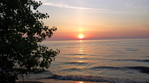 Lake Huron, sunrise, Michigan