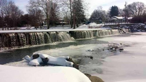 Findlay, Ohio, winter, Blanchard River, Riverside Park