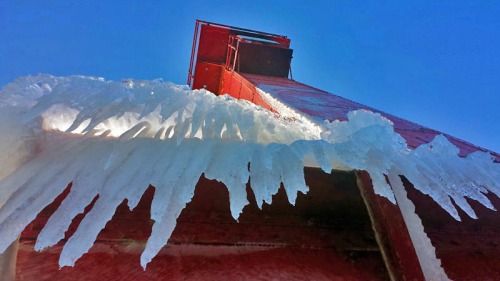 Iced over Muskegon's South Breakwater Light
